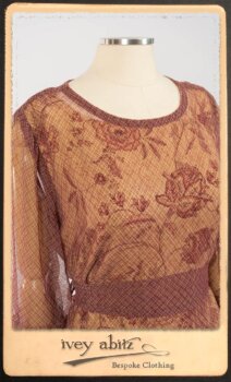 Lorrilard Dress in Rosy Argyle Netting; Scattergood Frock in Rosy Floral Linen. By Ivey Abitz.