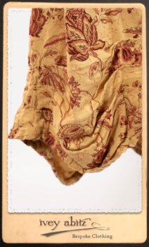 Lorrilard Dress in Rosy Argyle Netting; Scattergood Frock in Rosy Floral Linen. By Ivey Abitz.