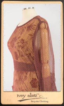 Lorrilard Dress in Rosy Argyle Netting; Scattergood Frock in Rosy Floral Linen. By Ivey Abitz.