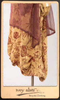 Lorrilard Dress in Rosy Argyle Netting; Scattergood Frock in Rosy Floral Linen. By Ivey Abitz.