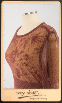 Lorrilard Dress in Rosy Argyle Netting; Scattergood Frock in Rosy Floral Linen. By Ivey Abitz.