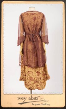 Lorrilard Dress in Rosy Argyle Netting; Scattergood Frock in Rosy Floral Linen. By Ivey Abitz.