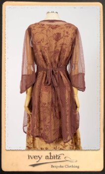 Lorrilard Dress in Rosy Argyle Netting; Scattergood Frock in Rosy Floral Linen. By Ivey Abitz.