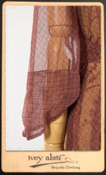 Lorrilard Dress in Rosy Argyle Netting; Scattergood Frock in Rosy Floral Linen. By Ivey Abitz.