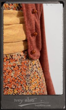 Crest Jacket in New Sun Softest Knit; Blanchefleur Sash in New Sun Washed Linen; Crest Frock in New Sun Floral Silk Chiffon in High Water Length; Edenshire Frock in New Sun Washed Linen in High Water Length. By Ivey Abitz.