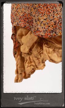 Crest Jacket in New Sun Softest Knit; Blanchefleur Sash in New Sun Washed Linen; Crest Frock in New Sun Floral Silk Chiffon in High Water Length; Edenshire Frock in New Sun Washed Linen in High Water Length. By Ivey Abitz.