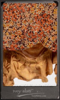 Crest Jacket in New Sun Softest Knit; Blanchefleur Sash in New Sun Washed Linen; Crest Frock in New Sun Floral Silk Chiffon in High Water Length; Edenshire Frock in New Sun Washed Linen in High Water Length. By Ivey Abitz.