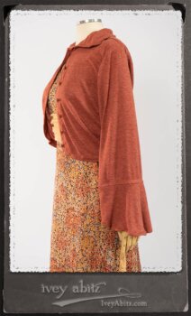 Crest Jacket in New Sun Softest Knit; Blanchefleur Sash in New Sun Washed Linen; Crest Frock in New Sun Floral Silk Chiffon in High Water Length; Edenshire Frock in New Sun Washed Linen in High Water Length. By Ivey Abitz.