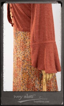 Crest Jacket in New Sun Softest Knit; Blanchefleur Sash in New Sun Washed Linen; Crest Frock in New Sun Floral Silk Chiffon in High Water Length; Edenshire Frock in New Sun Washed Linen in High Water Length. By Ivey Abitz.