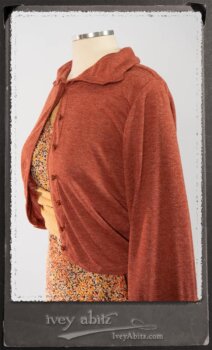 Crest Jacket in New Sun Softest Knit; Blanchefleur Sash in New Sun Washed Linen; Crest Frock in New Sun Floral Silk Chiffon in High Water Length; Edenshire Frock in New Sun Washed Linen in High Water Length. By Ivey Abitz.