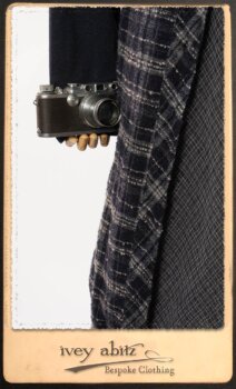 Highlands Frock in Fresh Water Wispy Plaid; Elliot Dress in Fresh Water Melange Knit; Highlands Skirt in Fresh Water Argyle Netting. By Ivey Abitz.