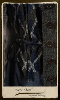 Highlands Duster Coat in Tintype Puckered Stripe Weave; Chevallier Cardigan in Fresh Water Rustic Argyle Knit; Vanetten Frock in Fresh Water Petite Fleur Cotton. By Ivey Abitz.