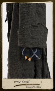 Highlands Duster Coat in Tintype Puckered Stripe Weave; Chevallier Cardigan in Fresh Water Rustic Argyle Knit; Vanetten Frock in Fresh Water Petite Fleur Cotton. By Ivey Abitz.