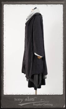 Vanetten Duster Coat in Fresh Water Petite Check Cotton; Highlands Shirt in Fresh Water Puckered Stripe Cotton; Cloitaire Sash in Fresh Water Argyle Netting; Cilla Slip Frock in Fresh Water Melange Knit; Highlands Skirt in Fresh Water Argyle Netting. By Ivey Abitz.