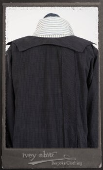 Vanetten Duster Coat in Fresh Water Petite Check Cotton; Highlands Shirt in Fresh Water Puckered Stripe Cotton; Cloitaire Sash in Fresh Water Argyle Netting; Cilla Slip Frock in Fresh Water Melange Knit; Highlands Skirt in Fresh Water Argyle Netting. By Ivey Abitz.