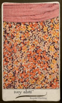 Crest Frock in New Sun Floral Silk Chiffon in High Water Length; Porte Cochere Sash in Rosy Washed Cotton; Heraldry Frock in Rosy Washed Stripe Linen in High Water Length. By Ivey Abitz.