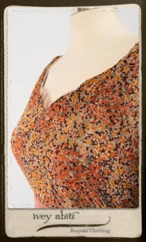 Crest Frock in New Sun Floral Silk Chiffon in High Water Length; Porte Cochere Sash in Rosy Washed Cotton; Heraldry Frock in Rosy Washed Stripe Linen in High Water Length. By Ivey Abitz.