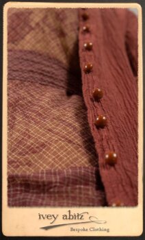 Scattergood Duster Coat in Rosy Washed Crinkled Linen; Lorrilard Dress in Rosy Argyle Netting; Scattergood Frock in Rosy Washed Floral Linen. By Ivey Abitz.