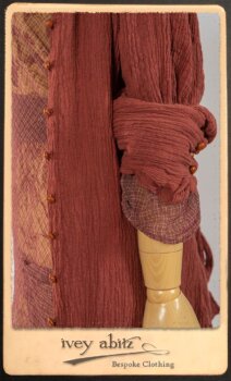 Scattergood Duster Coat in Rosy Washed Crinkled Linen; Lorrilard Dress in Rosy Argyle Netting; Scattergood Frock in Rosy Washed Floral Linen. By Ivey Abitz.