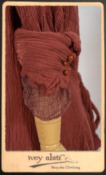 Scattergood Duster Coat in Rosy Washed Crinkled Linen; Lorrilard Dress in Rosy Argyle Netting; Scattergood Frock in Rosy Washed Floral Linen. By Ivey Abitz.