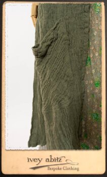 Campanella Duster Coat in New Day Washed Crinkled Linen; Blanchefleur Sash in New Day Floral Voile; Campanella Frock in New Day Washed Stripe Linen. By Ivey Abitz.