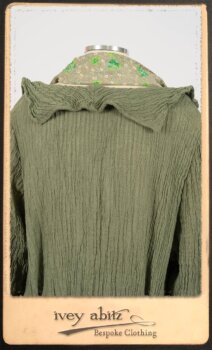 Campanella Duster Coat in New Day Washed Crinkled Linen; Blanchefleur Sash in New Day Floral Voile; Campanella Frock in New Day Washed Stripe Linen. By Ivey Abitz.