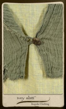 Au Sable Jacket in New Day Washed Crinkled Linen; Au Sable Frock in New Day Washed Linen in High Water Length. By Ivey Abitz.