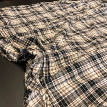 Au Sable Skirt in Black and White Picture Book Plaid, detail of bottom hem.