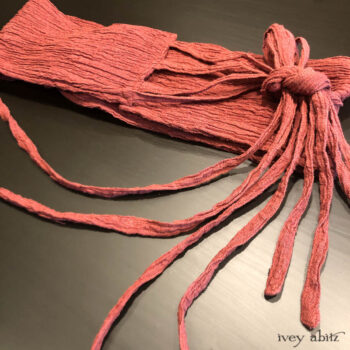 Porte Cochere Sash in Rosy Washed Crinkled Linen