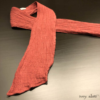 Clotaire Sash in Rosy Washed Crinkled Linen.