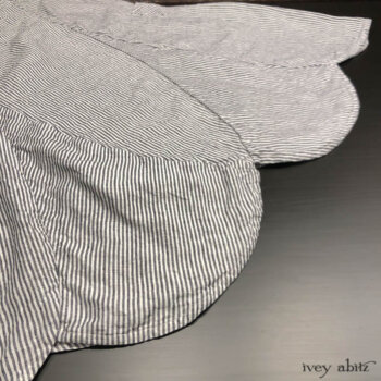 Addy Skirt in Black and White Petite Stripe Linen.