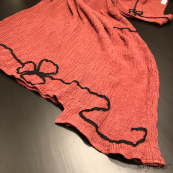 Monceau Frock in Rosy Washed Crinkled Linen.