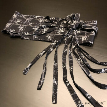 Porte Cochere Sash in Black Washed Silk