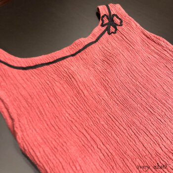 Monceau Frock in Rosy Washed Crinkled Linen. Back view.