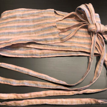 Porte Cochere Sash in Rosy Washed Stripe Linen