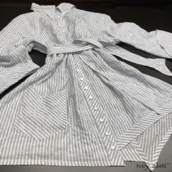 Highlands Shirt in Fresh Water Puckered Stripe Cotton