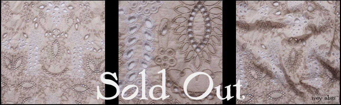 Tea Stained Embroidered Eyelet Voile - SOLD OUT