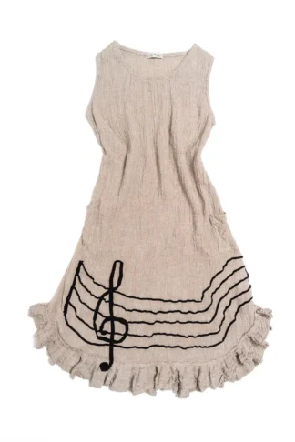 Treble Frock in Half Note Washed Crinkled Weave