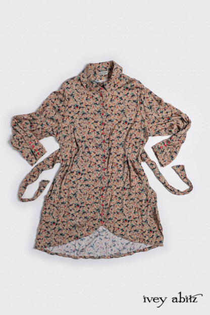 Truitt Shirt Jacket in Veranda Fleur Stretch Silk Charmeuse Ivey Abitz bespoke clothing made in New York, USA