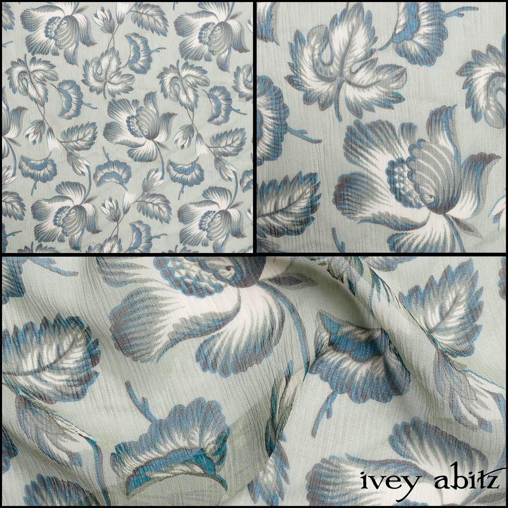 Description: Inspired by the skies over our heads -- in the Hudson Valley and in the Great Lakes Region. The blue hues are ever changing and always inspiring. I have tried to capture them with my hand and bring them down into a weave for you. May these inspiring hues envelope you with the hope that they represent. Content: 100 percent silk. Woven in Italy. All season weave. Care: Simply hand wash or put through machine delicate cycle in cold water with a plant based detergent. We suggest using a natural fabric softener to maintain the softness we have washed into it. Tumble dry on extra-low heat for just a few minutes with our artisan wool dryer balls to keep the relaxed effect that is featured in the Look Book. Finish by hanging to dry.