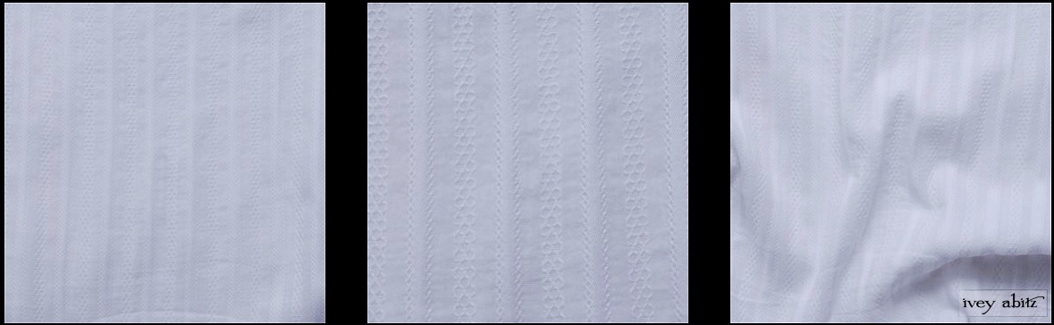 White Embroidered Striped Voile