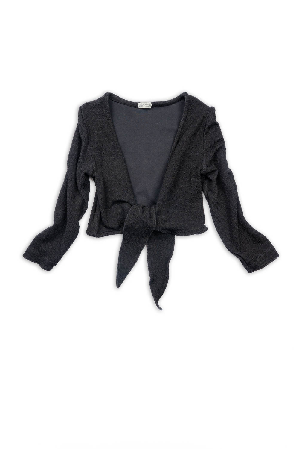 Wright Cardigan in Black Puckered Knit by Ivey Abitz