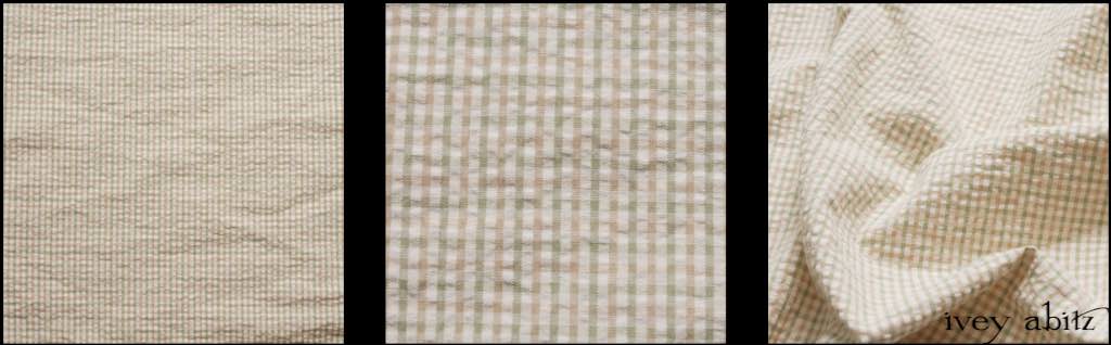 Beach Grass Puckered Checked Cotton by Ivey Abitz