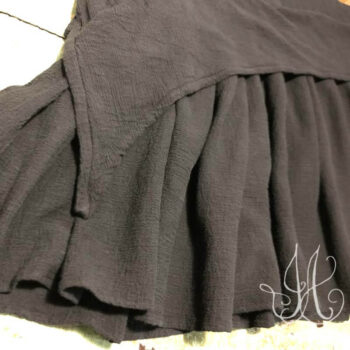 Blanchefleur Frock in Black Crinkled Gauze