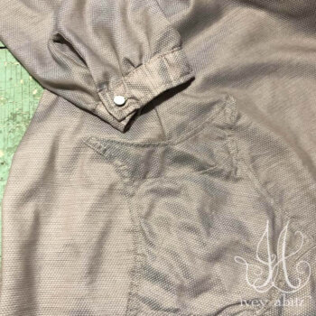 Chevallier Shirt in Taupe Rose Jacquard Voile, adorned with antique glass buttons, circa early 1900's.