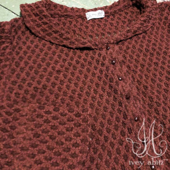 Truitt Duster Coat in Iced Tea Stretch Lace, adorned with antique wooden composition buttons, circa early 1900's.