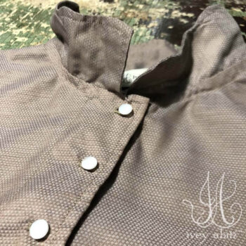 Chevallier Shirt in Taupe Rose Jacquard Voile, adorned with antique glass buttons, circa early 1900's.