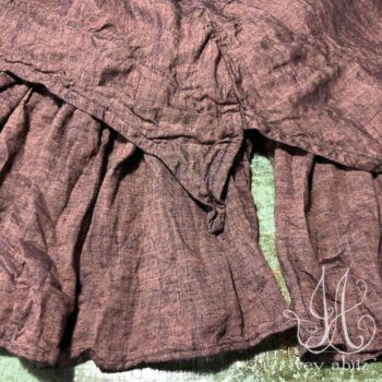 Blanchefleur Frock in Rose and Grey Garden Washed Linen.