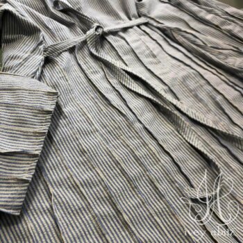 Cordelia Shirt in Sand and Sky Washed Seersucker