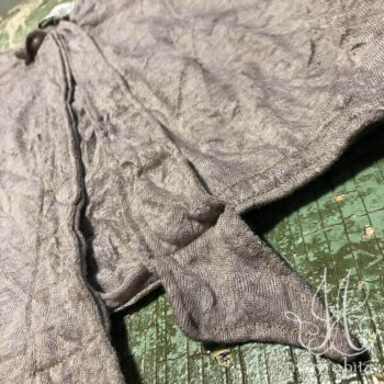 Chevallier Cardigan, close-up detail, in Taupe Rose Crushed Knit